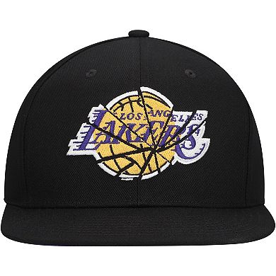 Men's Mitchell & Ness Black Los Angeles Lakers Shattered Snapback Hat