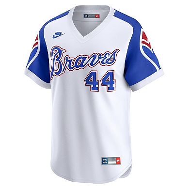 Men's Nike Hank Aaron White Atlanta Braves Throwback Cooperstown Limited Jersey