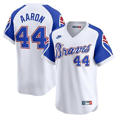 Men's Nike Hank Aaron White Atlanta Braves Throwback Cooperstown Limited Jersey