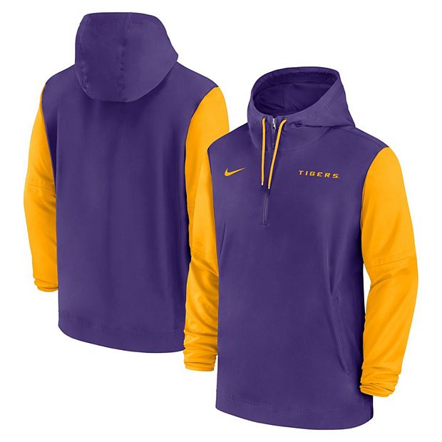 Men's Nike Purple LSU Tigers 2024 Sideline Pregame Player Half-Zip