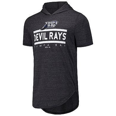 Men's Majestic Threads Black Tampa Bay Rays Tri-Blend Hoodie T-Shirt