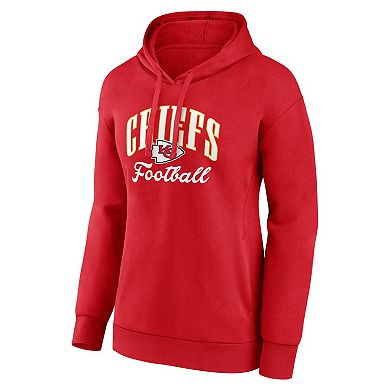 Women's Fanatics Red Kansas City Chiefs Team Logo Victory Script Pullover Hoodie