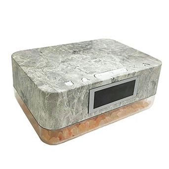 Ztech Alarm Clock Wireless Charger With Himalayan Salt Base, 3 Level Led Lamp