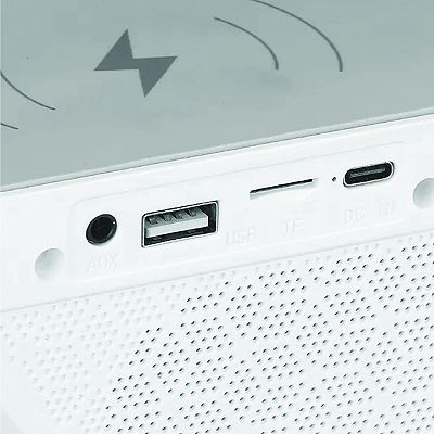 2IN1 ENCEINTE haut-parleur Bluetooth musique et chargeur sans fil lampe pour téléphone intelligente RGB LED de bureau