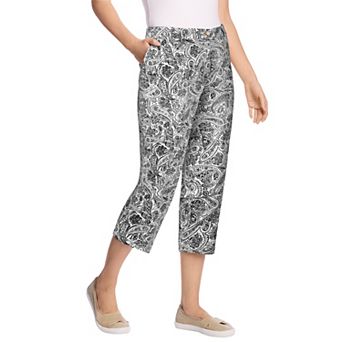 Woman Within Plus Size Petite Adjustable Waist Chino Capri