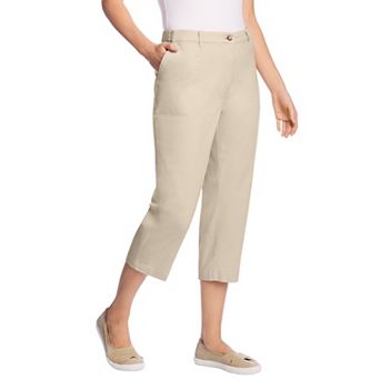 Woman Within Plus Size Petite Adjustable Waist Chino Capri