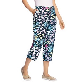 Woman Within Plus Size Petite Adjustable Waist Chino Capri