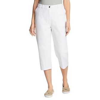 Woman Within Plus Size Petite Adjustable Waist Chino Capri