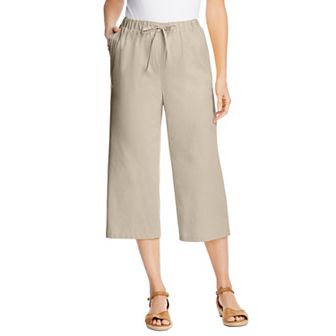 Woman Within Plus Size Petite Drawstring Denim Capri