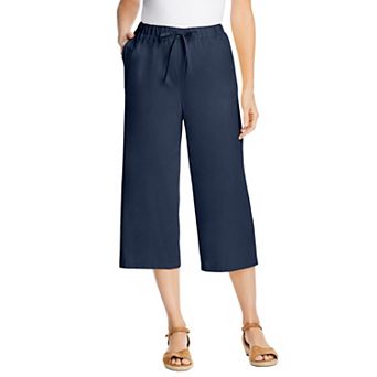 Woman Within Plus Size Petite Drawstring Denim Capri