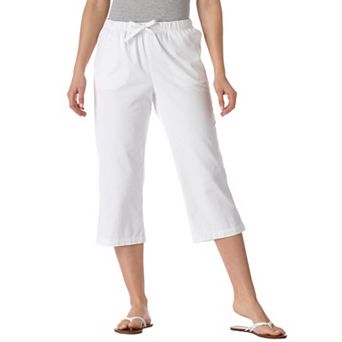 Woman Within Plus Size Petite Drawstring Denim Capri