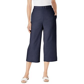 Woman Within Plus Size Petite Linen Capri