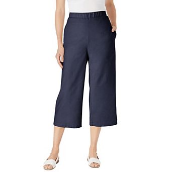 Woman Within Plus Size Petite Linen Capri