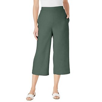 Woman Within Plus Size Petite Linen Capri