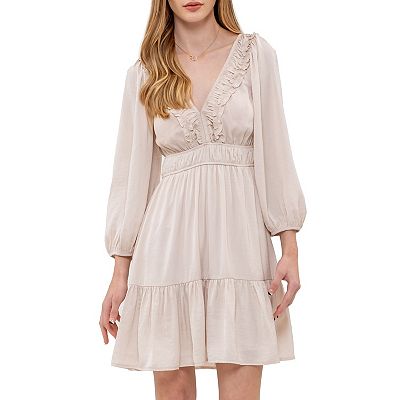 Romantic Ruffle Trim Lace Mini Dress Romantic Ruffle Trim Lace Mini Dress