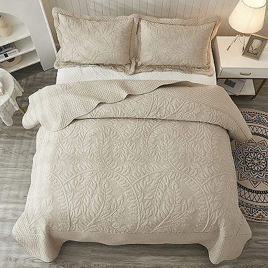 Marcielo 3 Piece 100% Cotton Oversized Bedspread Lightweight Quilt Set