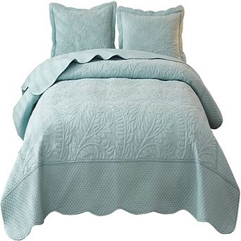 Marcielo 3 pc 100% Cotton Oversized Bedspread Lightweight Quilt Set