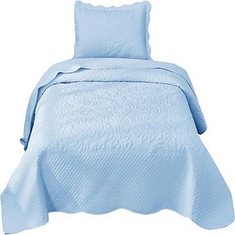 Marcielo 2 pc 100% Cotton Twin Size Quilt Bedspread Set