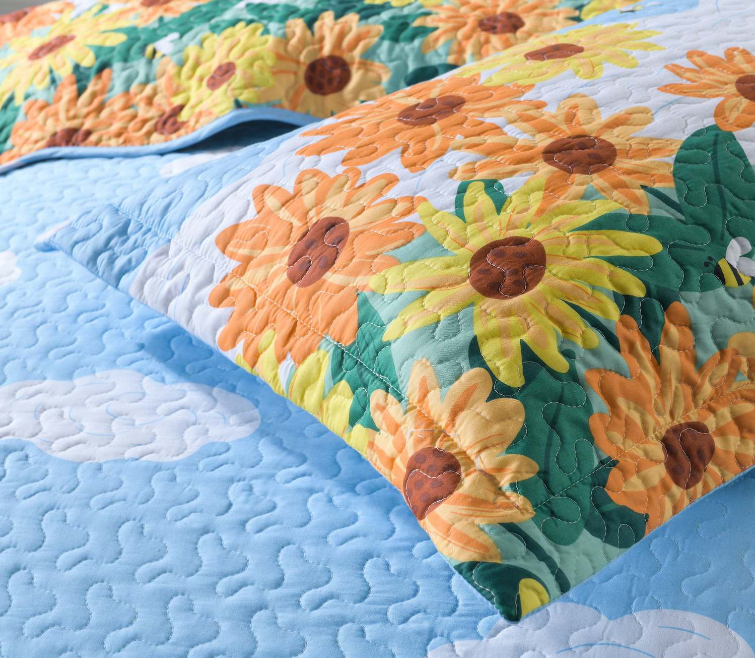MarCielo Cotton Quilt Bedspread Set - Twin Size, 100% Cotton, Lightweight & Decorative For Kids & Teens (LiTa Pattern)