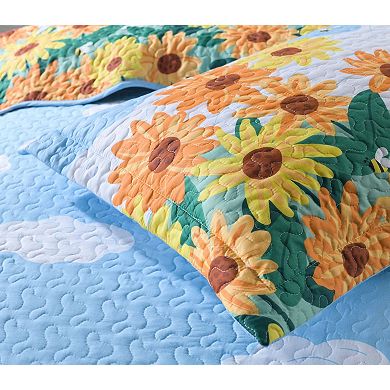 Marcielo 100% Cotton Kids Quilt Bedspread Set For Teens Girls Bedding
