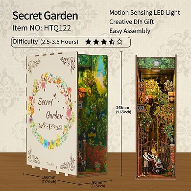 Diy 3d Book Nook Kit Secret Garden 80pcs