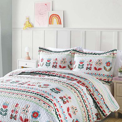 Marcielo 100% Cotton Kids Quilt Bedspread Set For Teens Girls Bedding