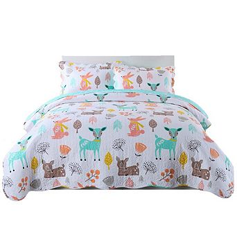 Marcielo 100% Cotton Kids Quilt Bedspread Set For Teens Girls Bedding