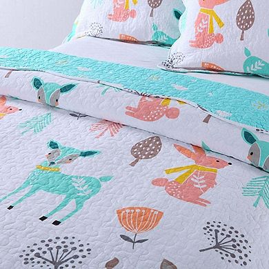 Marcielo 100% Cotton Kids Quilt Bedspread Set For Teens Girls Bedding