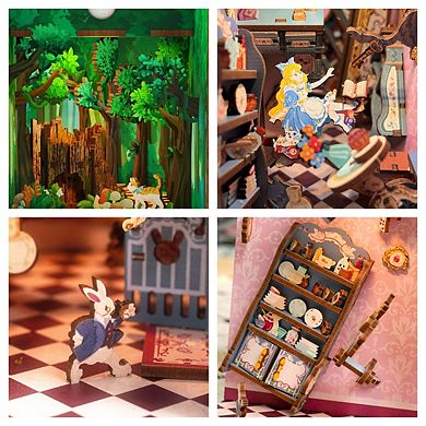 Diy 3d Book Nook Kit Alice's Adventure 184pcs