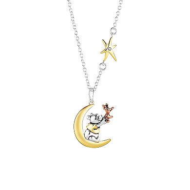 Disney's Winnie the Pooh Fine Silver Plated Crystal Pendant Necklace