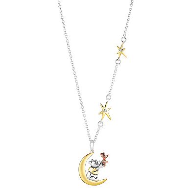 Disney's Winnie the Pooh Fine Silver Plated Crystal Pendant Necklace