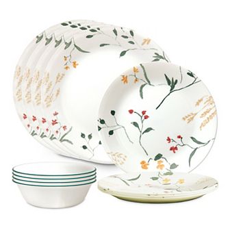 Corelle Vitrelle Signature Wildflower Scatter 12 pc Dinnerware Set