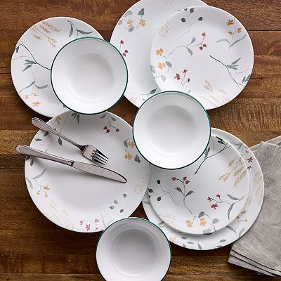 Corelle Wildflower Scatter 12 Piece Glass Dinnerware Set