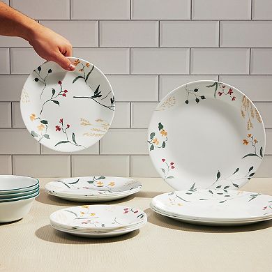 Corelle Vitrelle Signature Wildflower Scatter 12-Piece Dinnerware Set