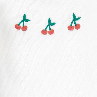 Baby Girl Carter's 3-Piece Striped Cherry Print Top, Bodysuit & Little Shorts Set