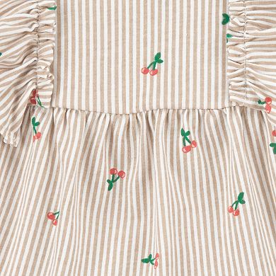 Baby Girl Carter's 3-Piece Striped Cherry Print Top, Bodysuit & Little Shorts Set