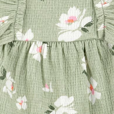 Baby Girl Carter's 3-Piece Floral Gauze Top & Short Set
