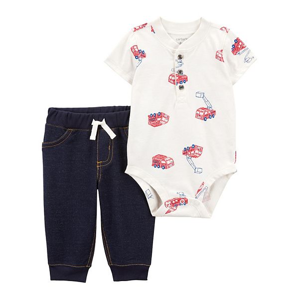 Carter's 2pc Baby Boy Airplane Print Long-Sleeve Bodysuit & Pants Set main image 0