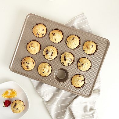 Bakersville Textured Carbon Steel 12-Cup Muffin Pan