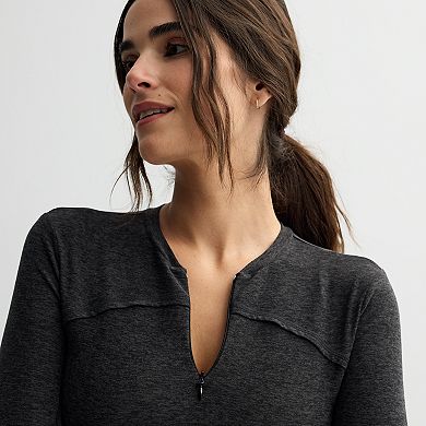 Women's FLX Brushed Performance Cropped Quarter Zip