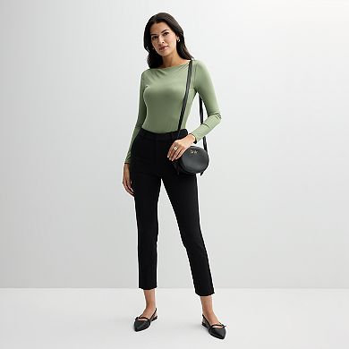 Women's Nine West Sculpt Long Sleeve Boat Neck Bodysuit