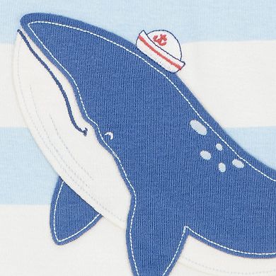 Baby Boy Carter's 4-Piece Whale Striped Snug Fit Cotton Pajamas