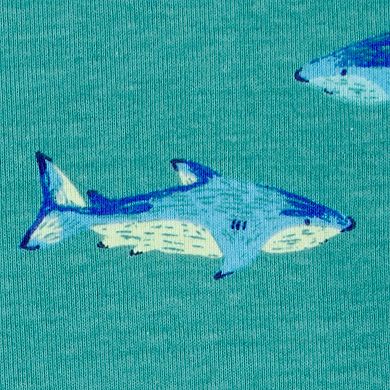 Toddler Boy Carter's 4-Piece Shark Print Snug Fit Cotton Pajamas