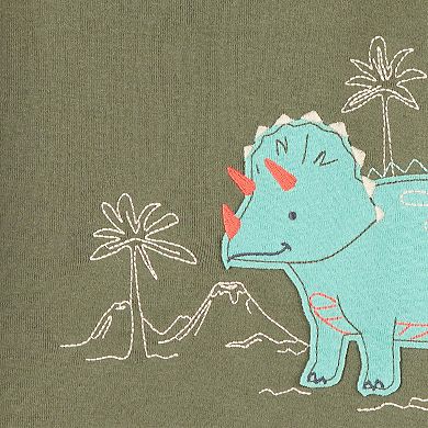 Toddler Boy Carter's 4-Piece Dinosaur Cotton Pajama Top & Pajama Pants Set