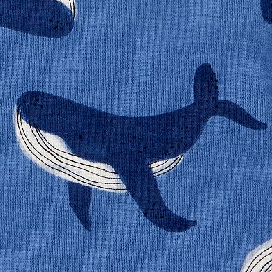 Toddler Boy Carter's 4-Piece Whale Striped Snug Fit Cotton Pajamas