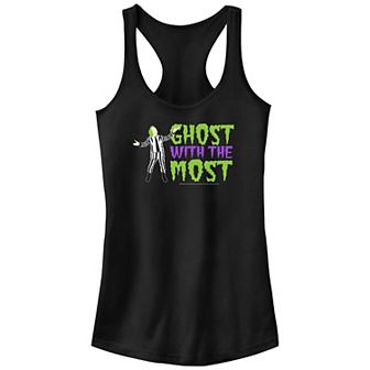 Juniors' Beetlejuice Ghost With The Most Racerback Tank Top