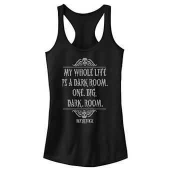 Juniors' Beetlejuice My Whole Life Is A Dark Room Quote Racerback Tank Top