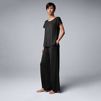 Women's Simply Vera Vera Wang 2 pc Pajama Top & Pajama Bottoms Set With Lace Trim