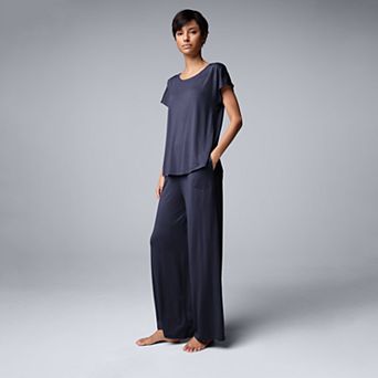 Women's Simply Vera Vera Wang 2 pc Pajama Top & Pajama Bottoms Set With Lace Trim