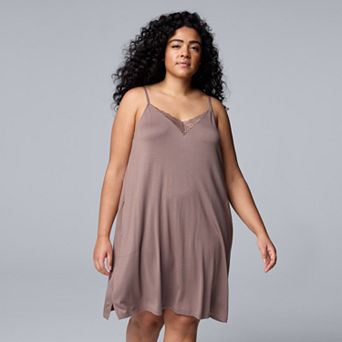 Plus Size Simply Vera Vera Wang Lace Trim Chemise